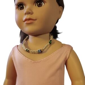 Pink Doll Dress with Beaded Necklace